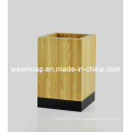 Accesorio de baño de bambú carbonizado con borde negro (WBB0617A)